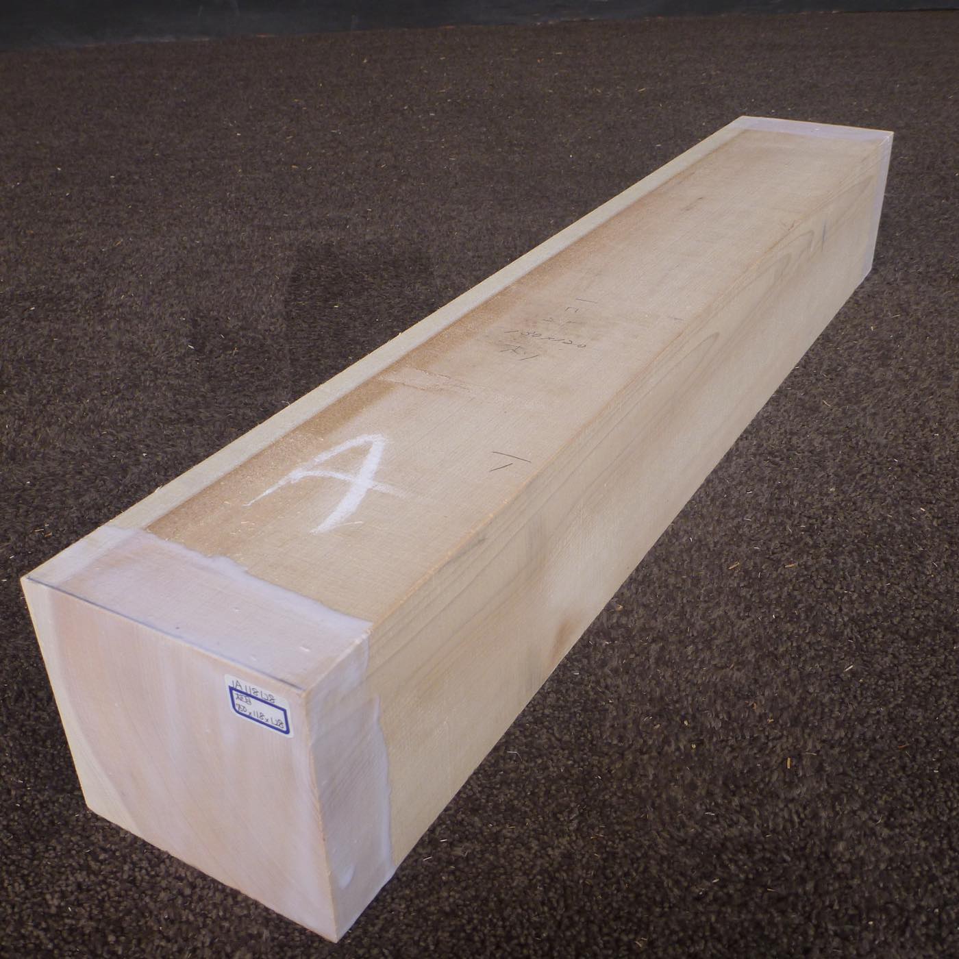 彫刻材 天然木曽檜 柾目盤 ラフ材 L750×T118×W128mm 1A118128 Aグレード 定番商品