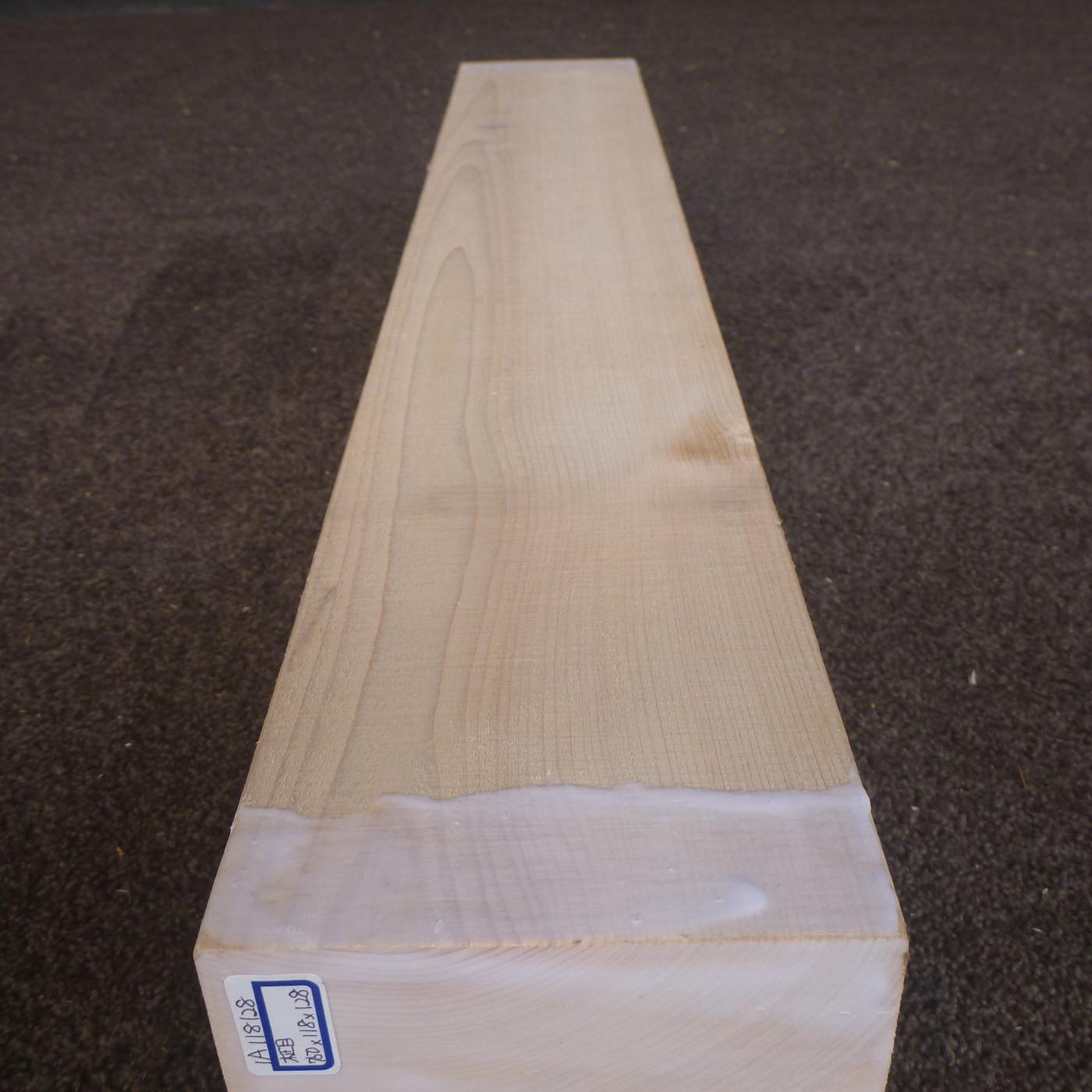 彫刻材 天然木曽檜 柾目盤 ラフ材 L750×T118×W128mm 1A118128 Aグレード 定番商品